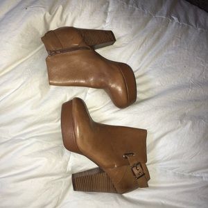 Brown heeled boots